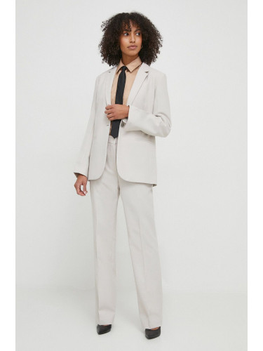 Панталон Calvin Klein в сиво със стандартна кройка, с висока талия K20K206879