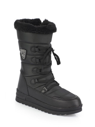 Capone Outfitters Trak Sole Women's Snow Boots with Side Zippered Collar Furry Laced Parachute Fabric