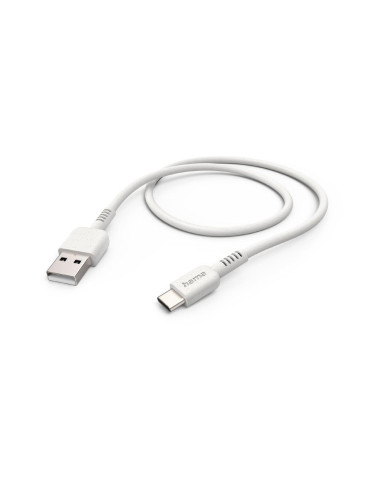 Кабел за зареждане HAMA "Eco", USB-A - USB-C, 1 м, бял