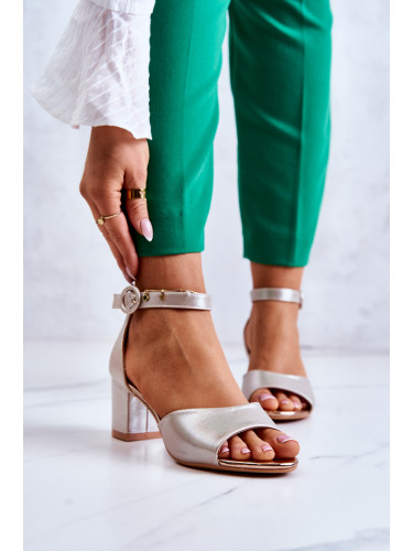 Кожени сандали на висок ток Vinceza 23