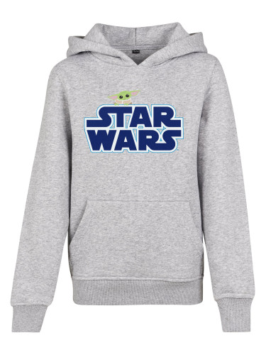 Children's Star Wars Blue Logo Hoody Heather Grey