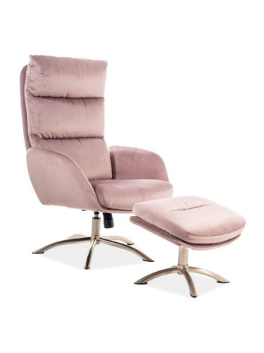Кресло с табуретка - розово