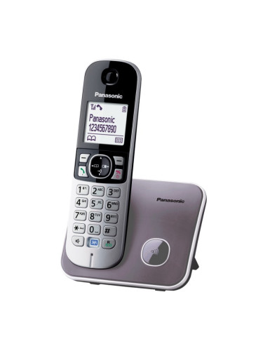 Безжичен DECT телефон Panasonic KX-TG 6811, 1.8" (4.57cm) монохромен дисплей, адресна памет за 100 номера, импулсно набиране на номера, функция "свободни ръце" смарт бутон, сив