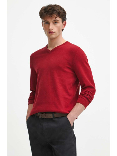 Памучен пуловер Medicine мъжки в червено от лека материя
