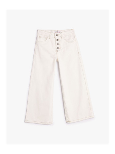 Koton Jeans Button Detailed Cotton - Wide Leg Jean