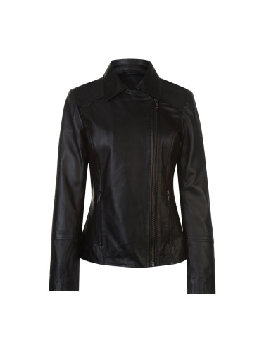 Firetrap Blackseal Embroidered Leather Jacket