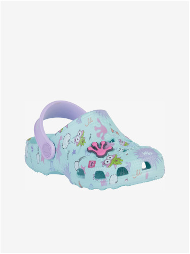 Mint children's patterned slippers Coqui Little Frog - Girls