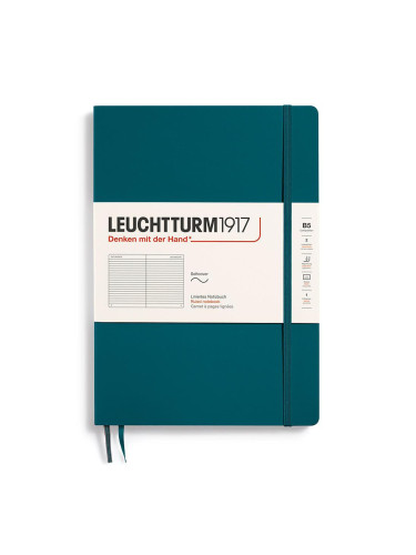 Тефтер B5 Leuchtturm1917 Notebook Composition Pacific Green, меки корици, Редове