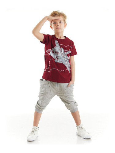 mshb&g Airplane Boy T-shirt Capri Shorts Set