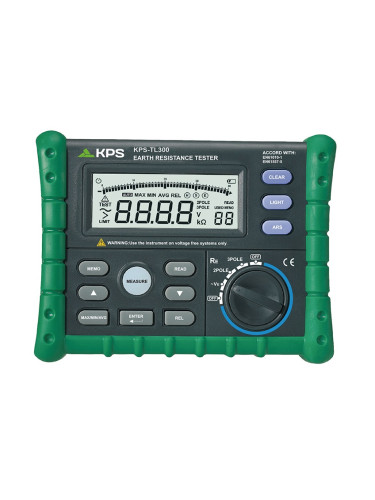 KPS-TL300 - Уред за измерване на земно съпротивление, 0.01 Ohm - 4000 Ohm, KPS