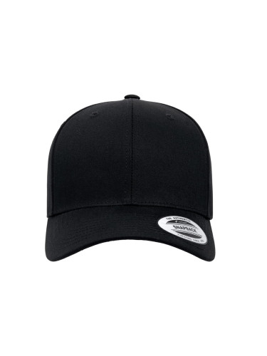 Retro Cotton Blend Snapback Black