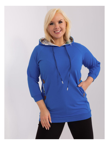 Navy blue plus-size sweatshirt with pockets