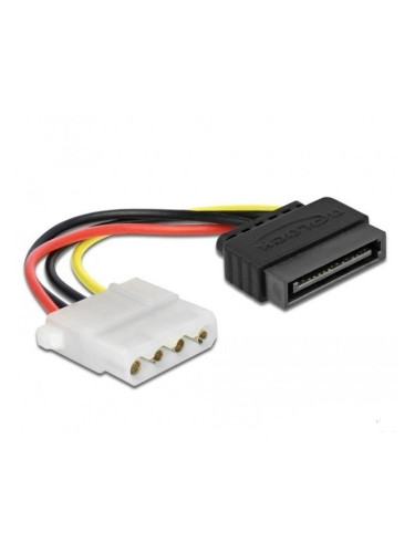 Захранващ кабел DeLock 60115, Molex 4pin(ж) към SATA 15pin(м), 0.12m