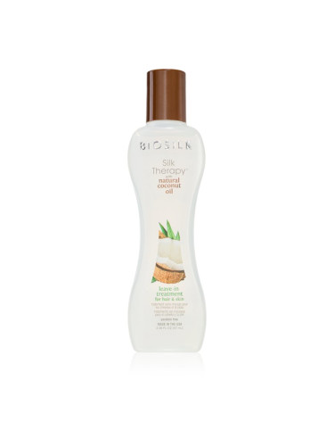 Biosilk Silk Therapy Natural Coconut Oil хидратираща грижа без отмиване за коса и тяло 67 мл.