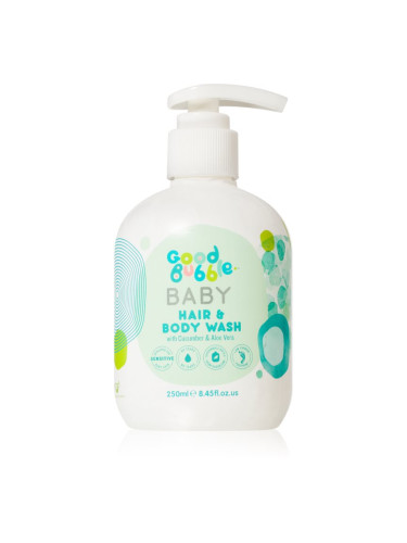 Good Bubble Baby Hair & Body Wash измиваща емулсия и шампоан за деца от раждането им Cucumber & Aloe vera 250 мл.