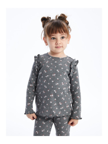 LC Waikiki Crew Neck Long Sleeve Printed Baby Girl T-Shirt