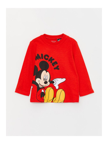 LC Waikiki Crew Neck Long Sleeve Mickey Mouse Printed Baby Boy Sweatshirt