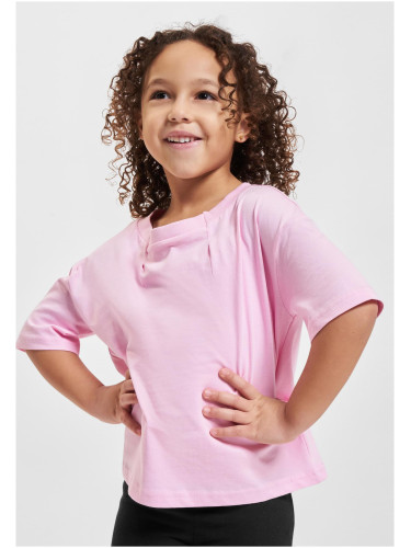 Girls' Organic Oversized Pleated T-Shirt Girls' Pink