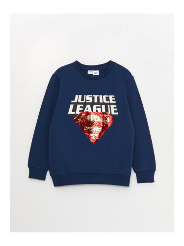 LC Waikiki Boys' Crew Neck Justice League Printed Long Sleeve Sweatshirt