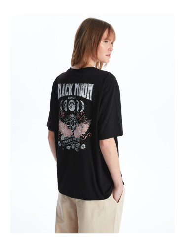 LC Waikiki Women's Crew Neck Printed Short Sleeve Oversized T-Shirt