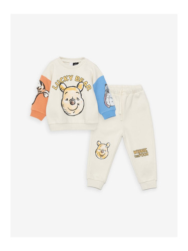 LC Waikiki Crew Neck Long Sleeve Winnie the Pooh Printed Baby Boy Sweatshirt and Trousers 2-Piece Set