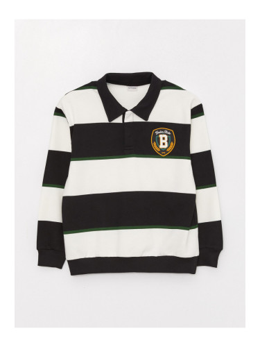 LC Waikiki Boys' Comfort Fit Polo Neck Striped Sweatshirt