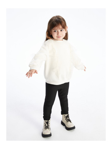 LC Waikiki Crew Neck Long Sleeve Baby Girl Sweatshirt and Tights 2-Piece Set