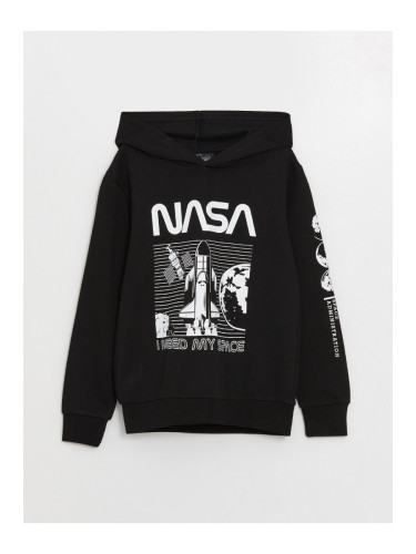 LC Waikiki Boys' Nasa Printed Long Sleeve Hoodie