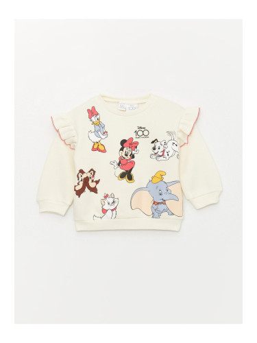 LC Waikiki Crew Neck Long Sleeve Minnie Mouse Printed Baby Girl Sweatshirt