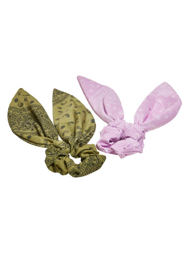 Scarf badges with XXL bow 2-pack khaki/light lilac