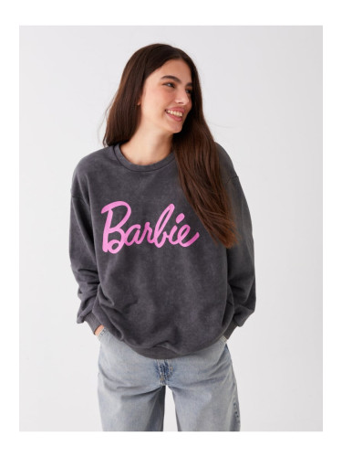 LC Waikiki Women's Crew Neck Barbie Printed Long Sleeve Oversize Sweatshirt