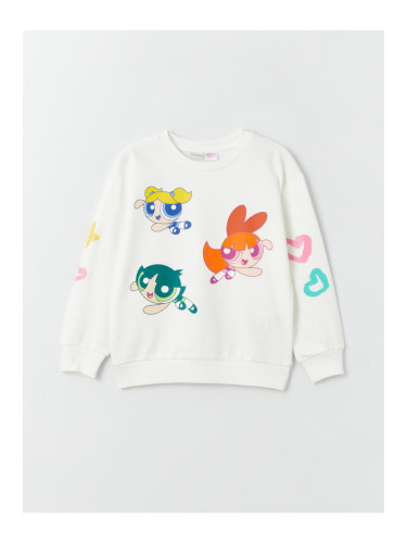 LC Waikiki Girls' Crew Neck Powerpuff Girls Printed Long Sleeve Sweatshirt