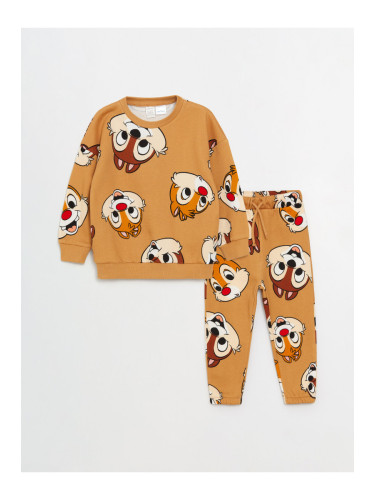 LC Waikiki Crew Neck Chip'n Dale Printed Baby Boy Sweatshirt and Sweatpants