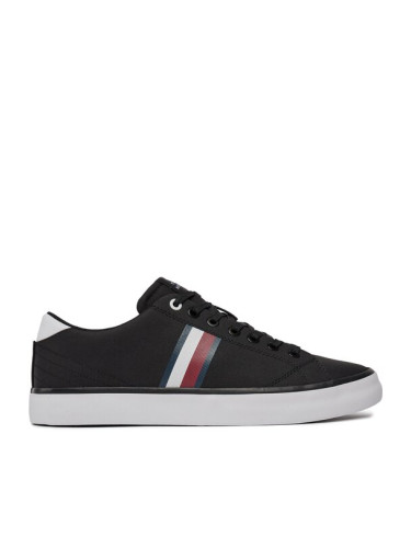 Tommy Hilfiger Сникърси Th Hi Vulc Low Stripes Mesh FM0FM04946 Черен