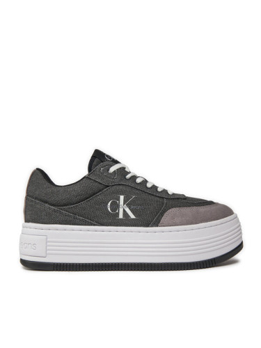 Calvin Klein Jeans Сникърси Bold Platf Low Lace Mix Ml Btw YW0YW01433 Черен