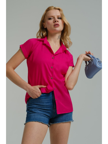 armonika Women's Fuchsia Short Sleeve Shirt