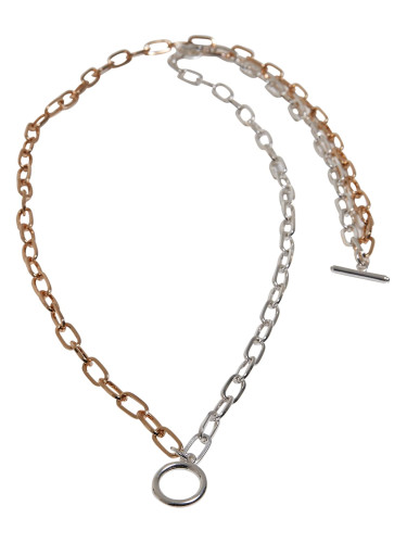 Two-tone layered necklace - gold and silver colors
