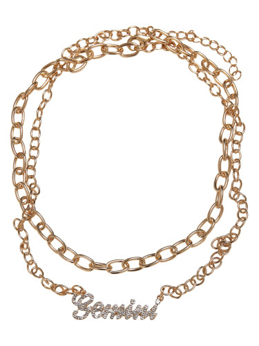 Diamond Zodiac Gemini Necklace - Gold Colors