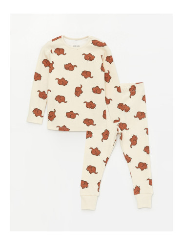 LC Waikiki Crew Neck Printed Baby Boy Pajamas Set