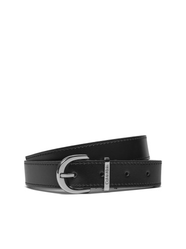 Дамски колан Calvin Klein Round Buckle Logo Loop Belt 2.5 K60K611924 Черен