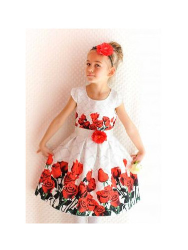 Официална детска рокля с рози Рая 290Р