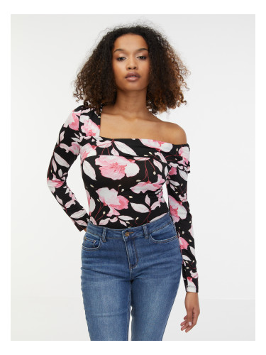 Orsay Pink & Black Women's Floral Top - Women's