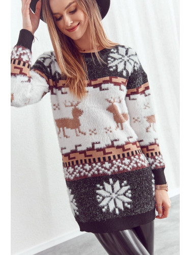 Warm, long, black Christmas sweater