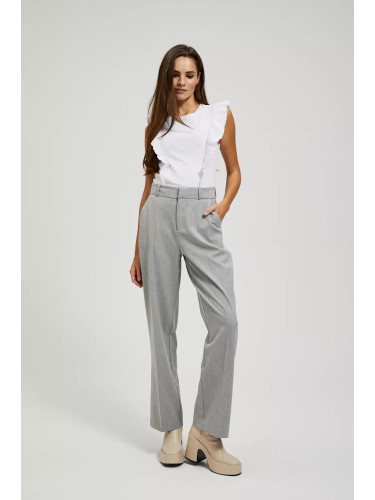 Marisse Gray Straight-Leg Suit Trousers With Pockets