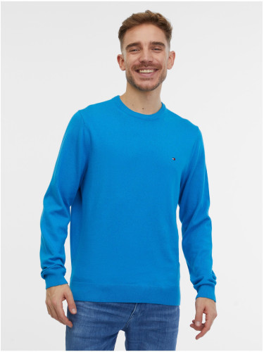 Blue men's sweater with cashmere Tommy Hilfiger