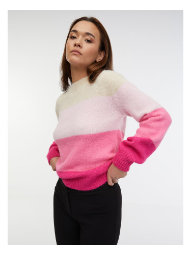 Orsay Beige-pink women's striped sweater - Women
