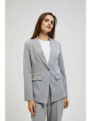 Marisse Single-Breasted Jacket With Delicate Gray Stripes