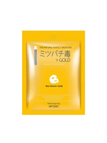 Маска за лице подмладява със Злато MITOMO Bee venom + Gold Japan Facial Essence Mask