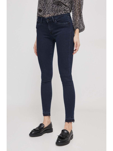 Дънки Pepe Jeans SKINNY LW в бежово от лека материя PL702137