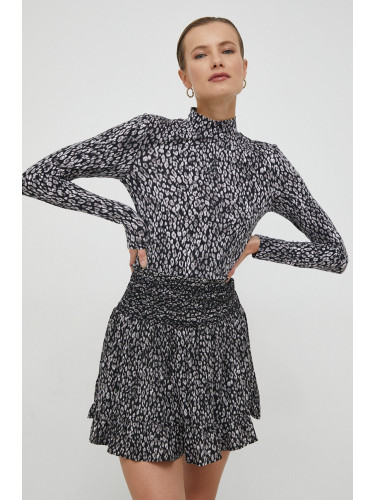 Блуза с дълги ръкави Pepe Jeans HARPER в черно с ниско поло